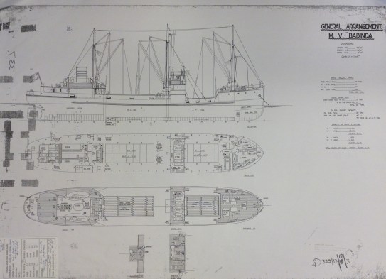 MV 'Babinda' General Arrangement drawings (University of Glasgow archives)