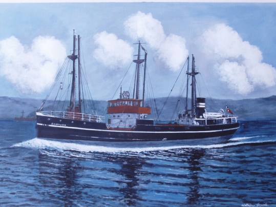 On sea trials, painted by the author
