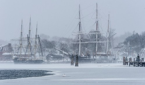 Ships 'Joseph Conrad' & 'Charles W Morgan' at Mystic Seaport – Feb 2015
